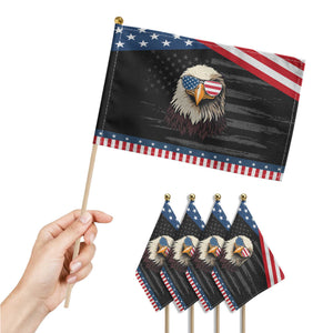American Flag Eagle Patriotic Handheld Flag 4th of July TS10 Print Your Wear
