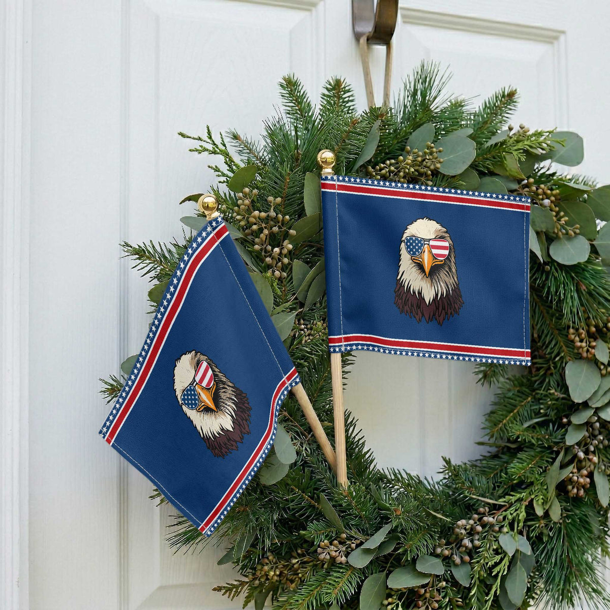 American Flag Eagle Patriotic Handheld Flag 4th of July TS10 Classic 8.2