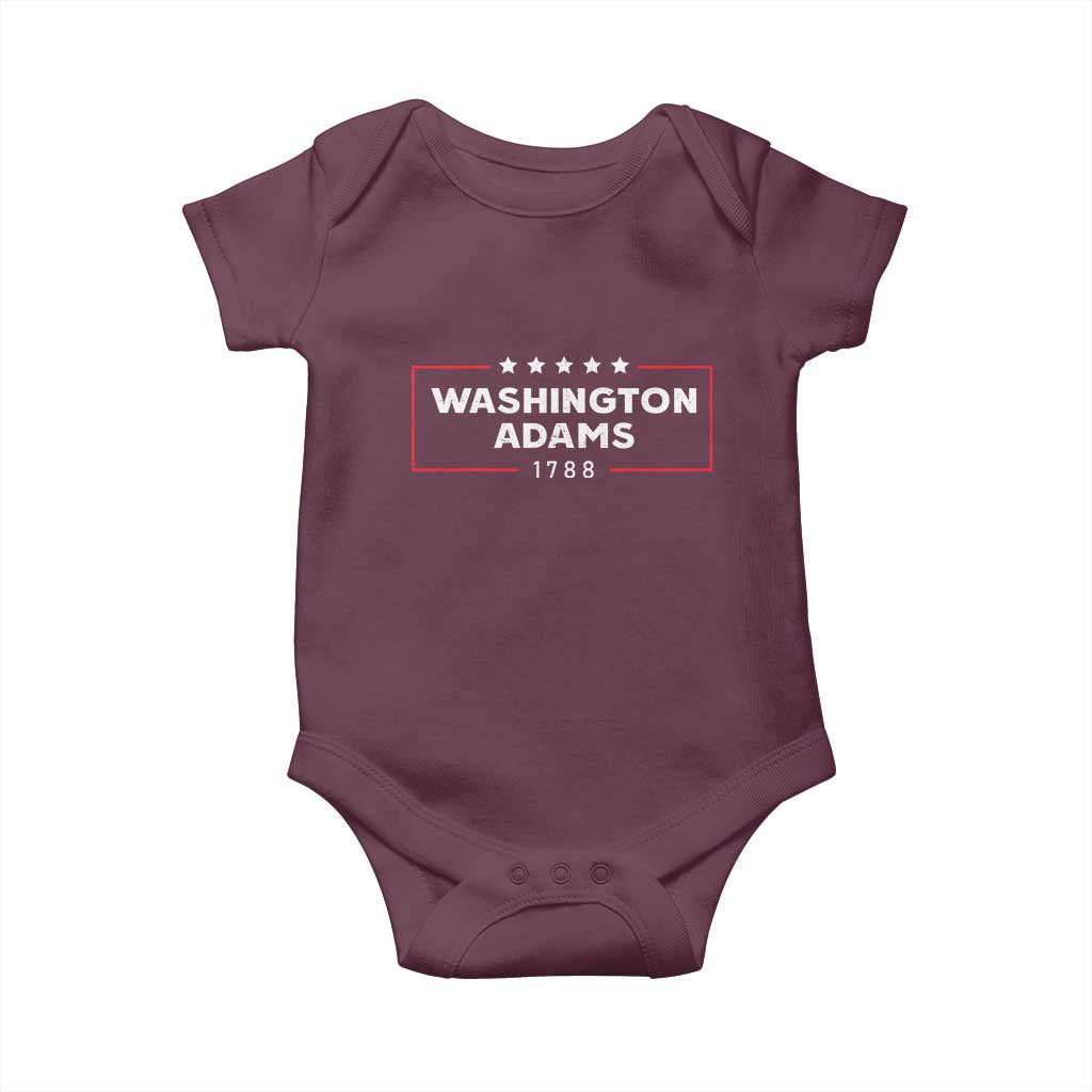 4th July George Washington 1788 Baby Onesie Retro President Campaign TS10 Maroon Print Your Wear