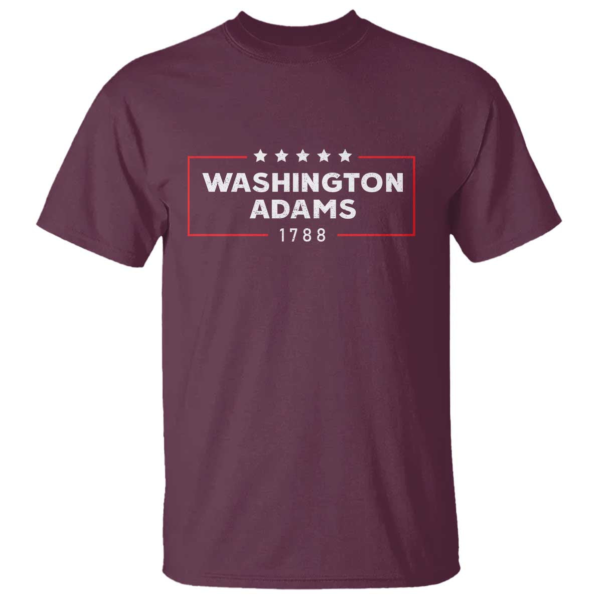 4th July George Washington 1788 T Shirt Retro President Campaign TS10 Maroon Print Your Wear