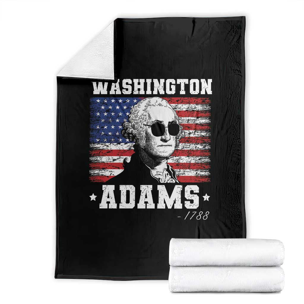 George Washington 1788 Throw Blanket Funny 4th of July Retro President Campaign USA Flag TS10 Black Print Your Wear
