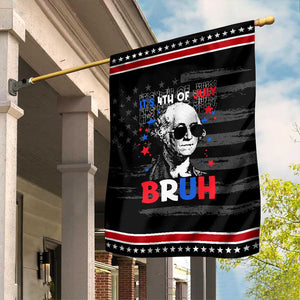 4th of July George Washington Bruh Garden Flag TS10 Distressed Black Red Print Your Wear