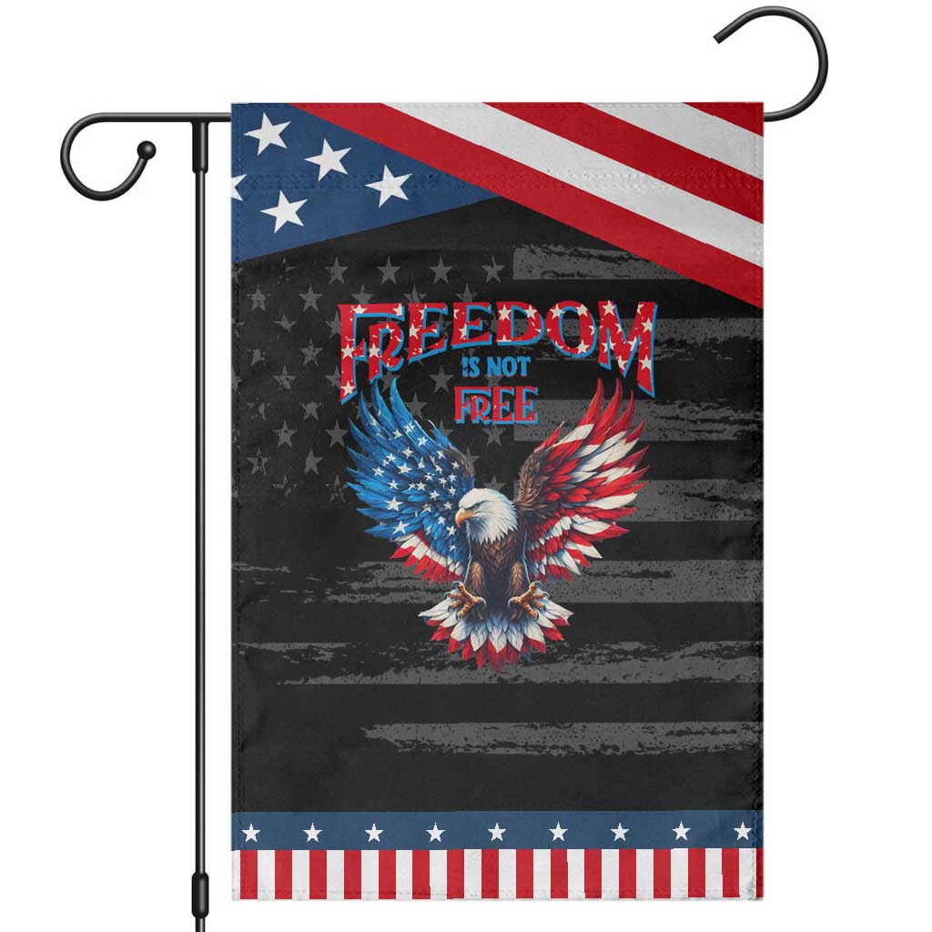 American Flag Bald Eagle Garden Flag Patriotic Eagle 4th of July Freedom Is Not Free TS10 Distressed Black Blue Print Your Wear