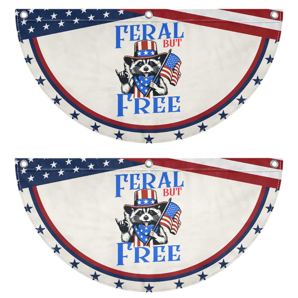Raccoon 4th of July Patriotic Fan Flag Feral But Free USA Flag TS10 2pcs pack Classic Beige Print Your Wear