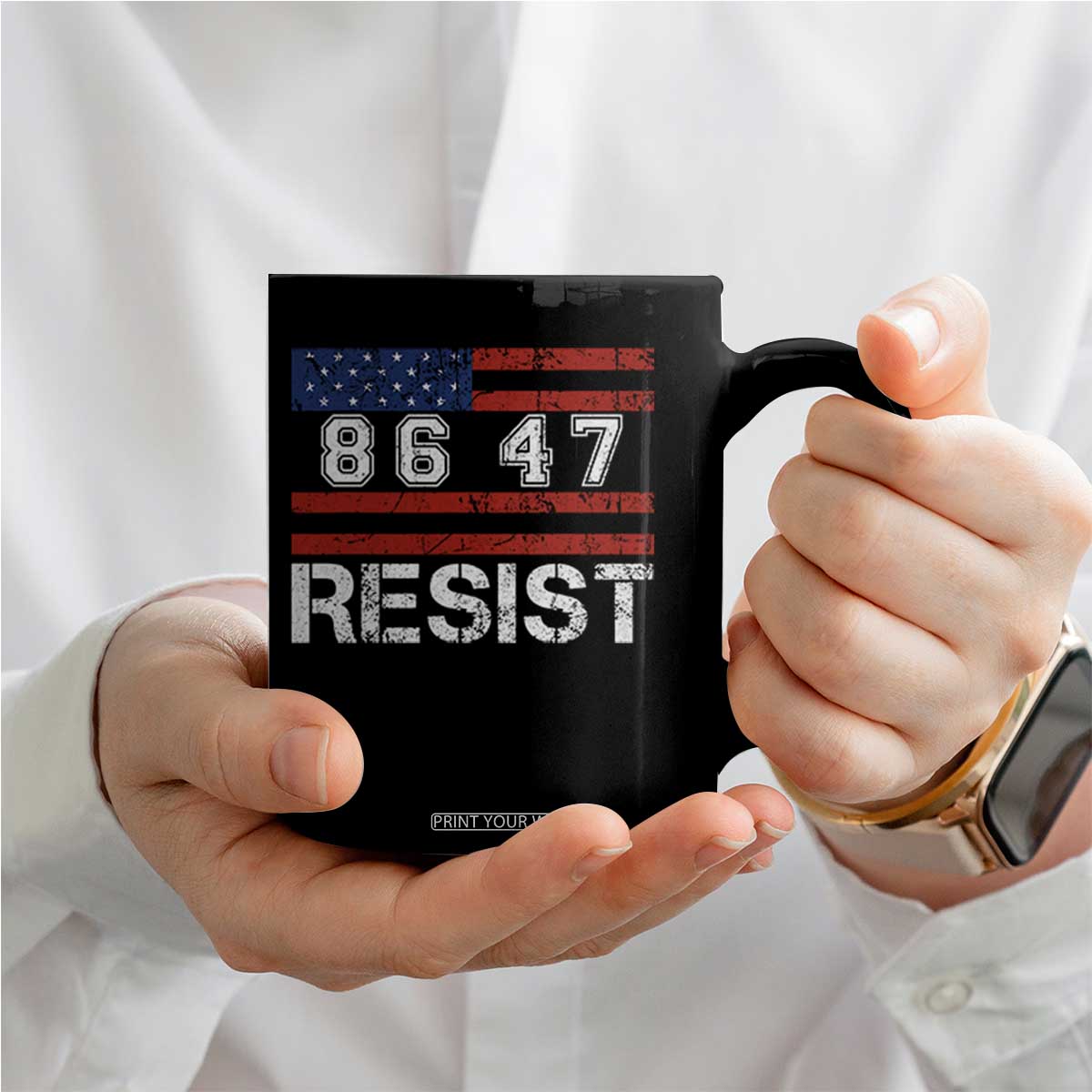 8647 Resist Coffee Mug Retro Social Justice American Flag TS10 Print Your Wear