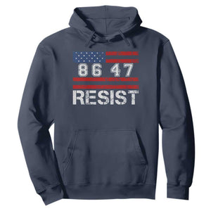 8647 Resist Hoodie Retro Social Justice American Flag TS10 Navy Print Your Wear