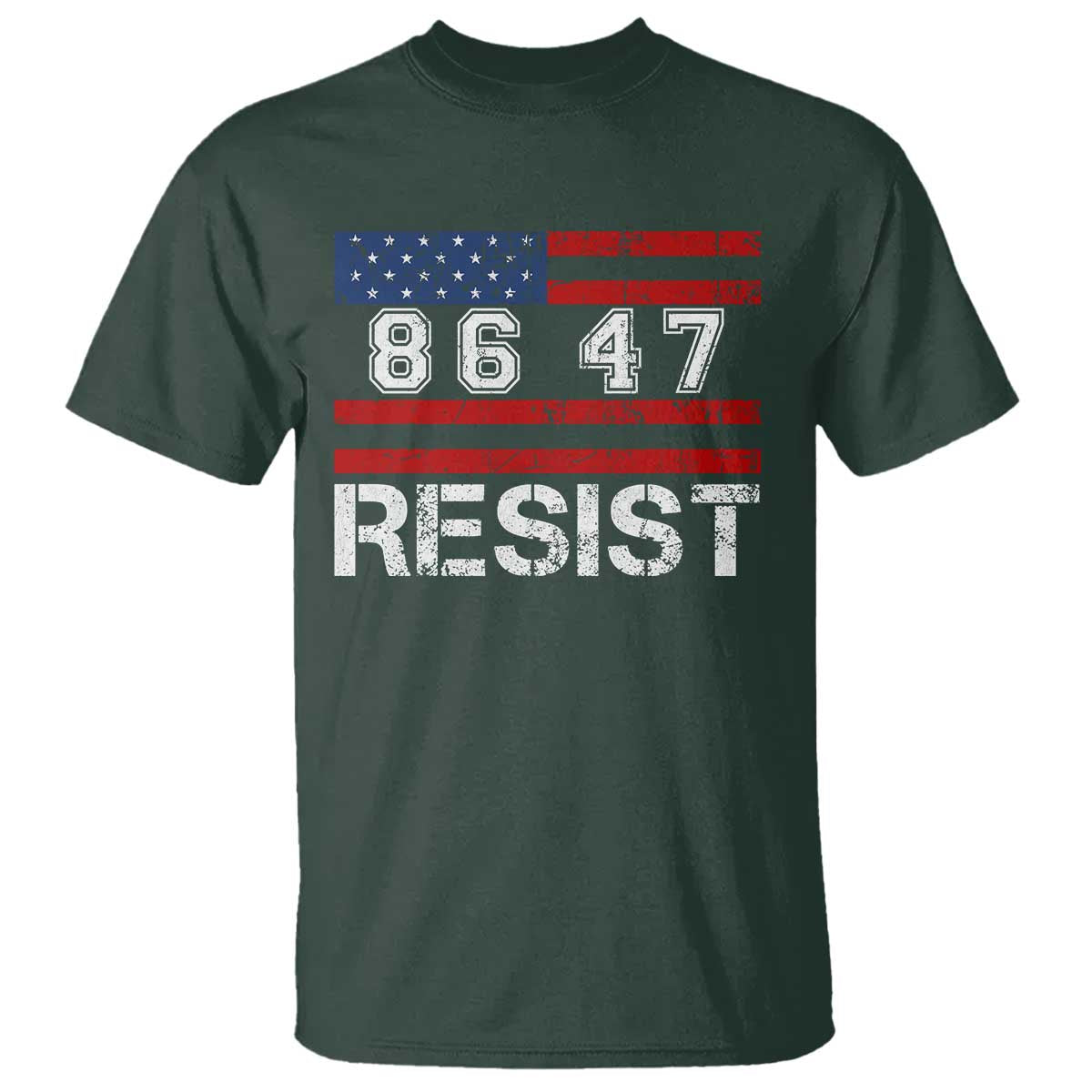 8647 Resist T Shirt Retro Social Justice American Flag TS10 Dark Forest Green Print Your Wear