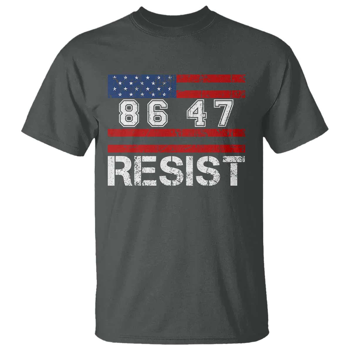 8647 Resist T Shirt Retro Social Justice American Flag TS10 Dark Heather Print Your Wear