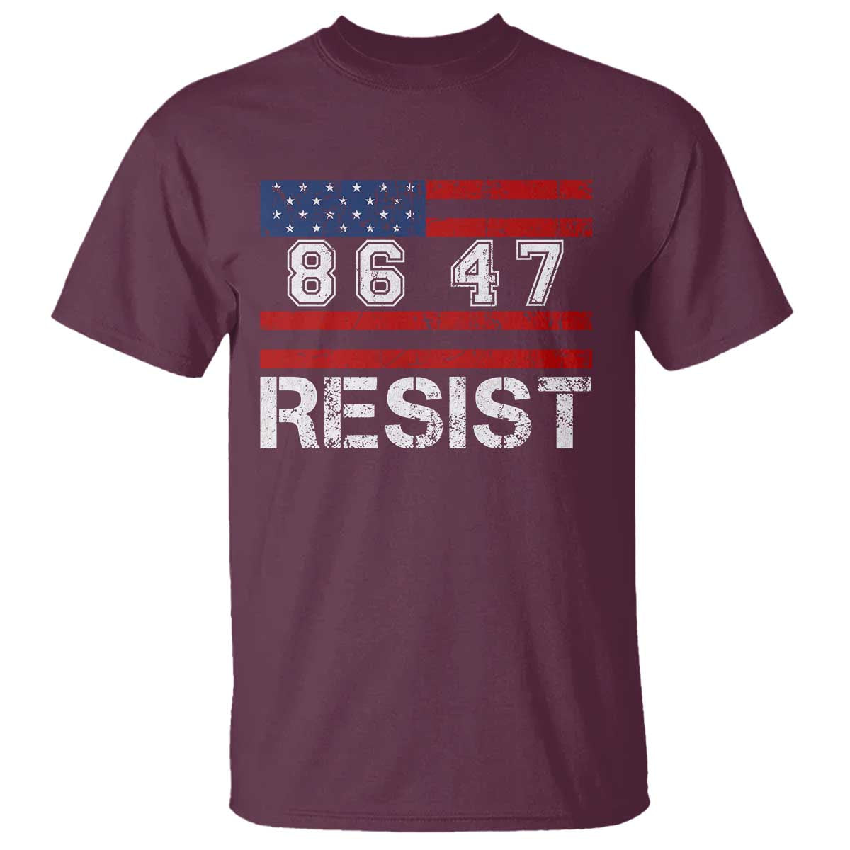 8647 Resist T Shirt Retro Social Justice American Flag TS10 Maroon Print Your Wear
