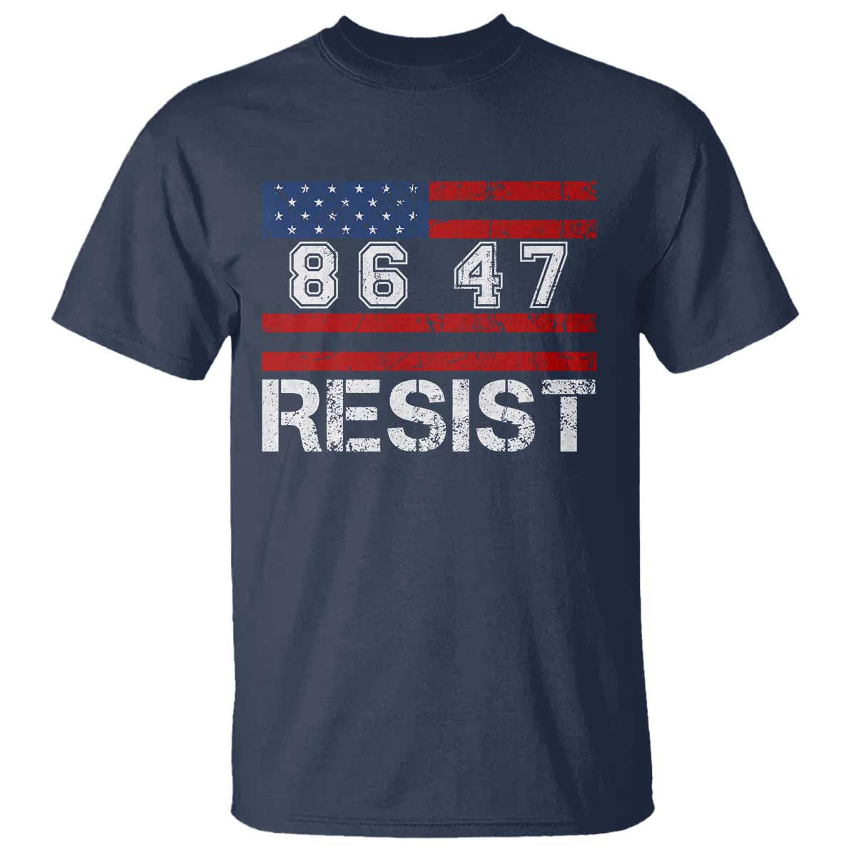8647 Resist T Shirt Retro Social Justice American Flag TS10 Navy Print Your Wear