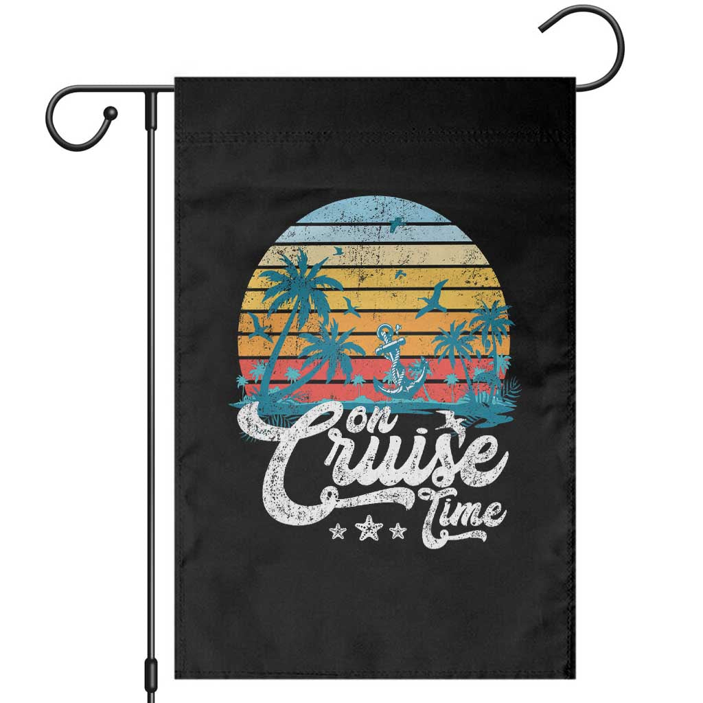 On Cruise Time Garden Flag Retro Summer Vacation Cruising TS10 Black Print Your Wear