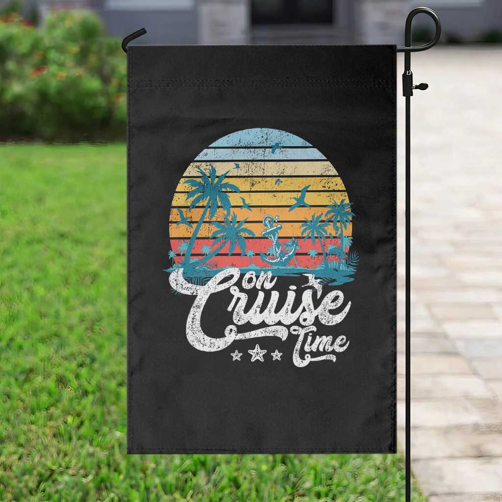 On Cruise Time Garden Flag Retro Summer Vacation Cruising TS10 Print Your Wear