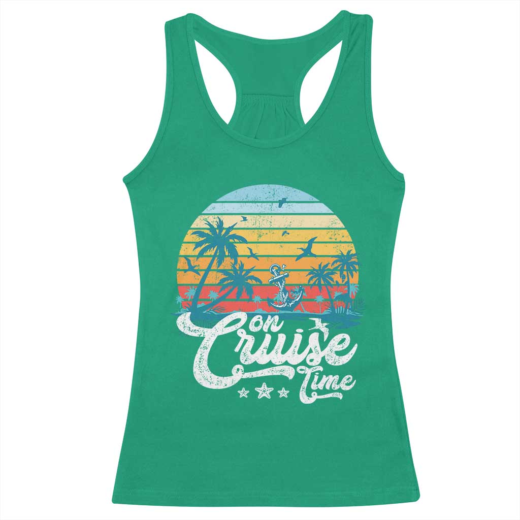 On Cruise Time Racerback Tank Top Retro Summer Vacation Cruising TS10 Irish Green Print Your Wear