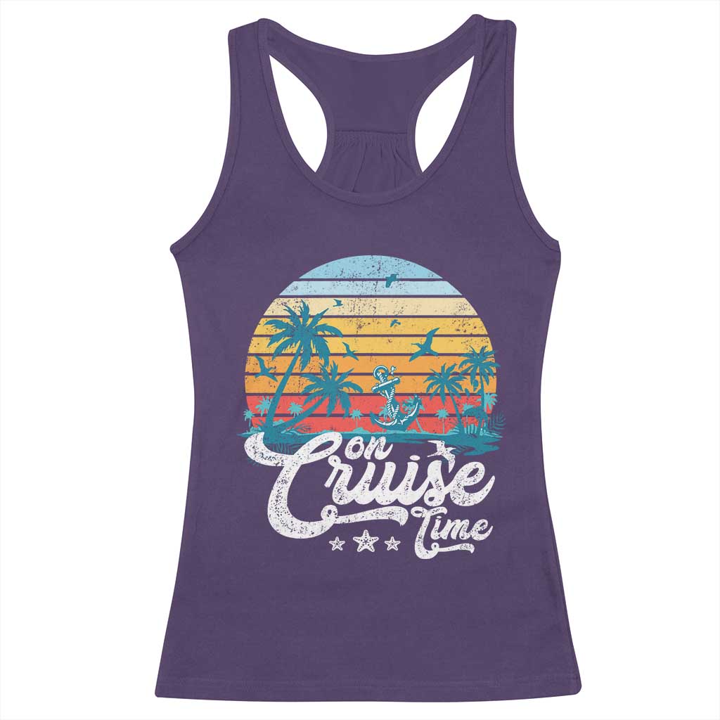 On Cruise Time Racerback Tank Top Retro Summer Vacation Cruising TS10 Purple Print Your Wear