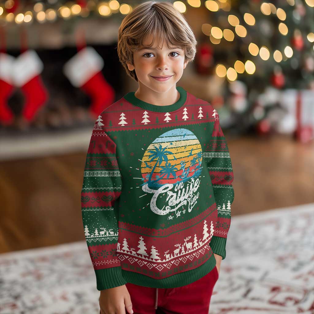 On Cruise Time Knit Sweatshirt Retro Summer Vacation Cruising TS10 Christmas Print Your Wear