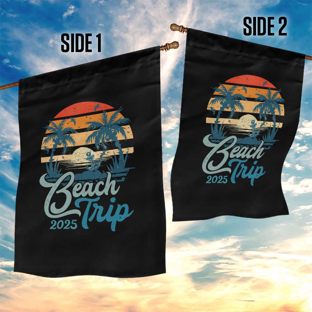 Beach Trip 2025 Garden Flag Summer Vacation Vintage 70's Retro TS10 Print Your Wear