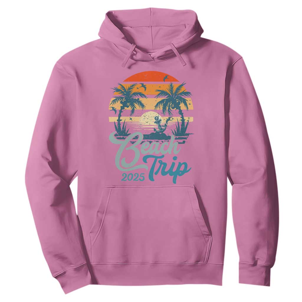 Beach Trip 2025 Hoodie Summer Vacation Vintage 70's Retro TS10 Azalea Print Your Wear