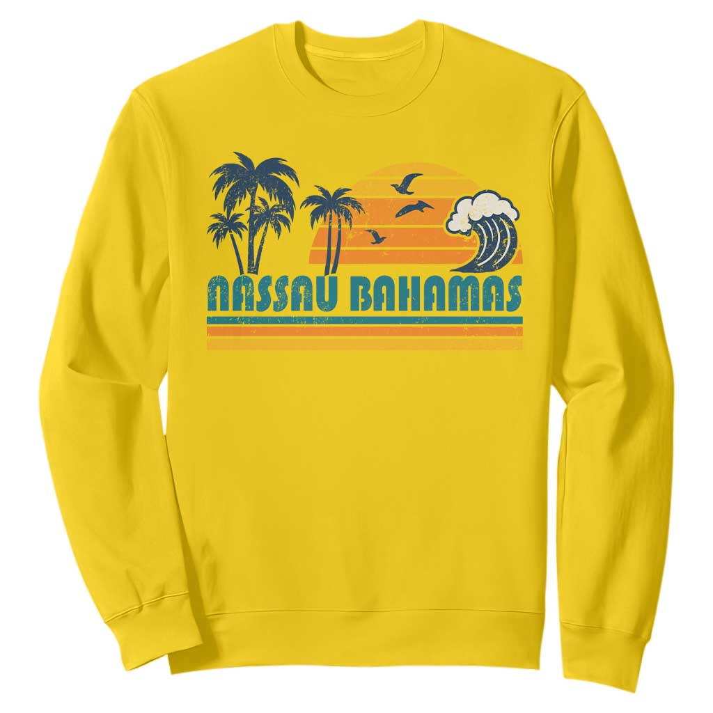 Vintage Nassau Sweatshirt Bahamas Vacation Beach Summer Retro Sunset TS10 Daisy Print Your Wear