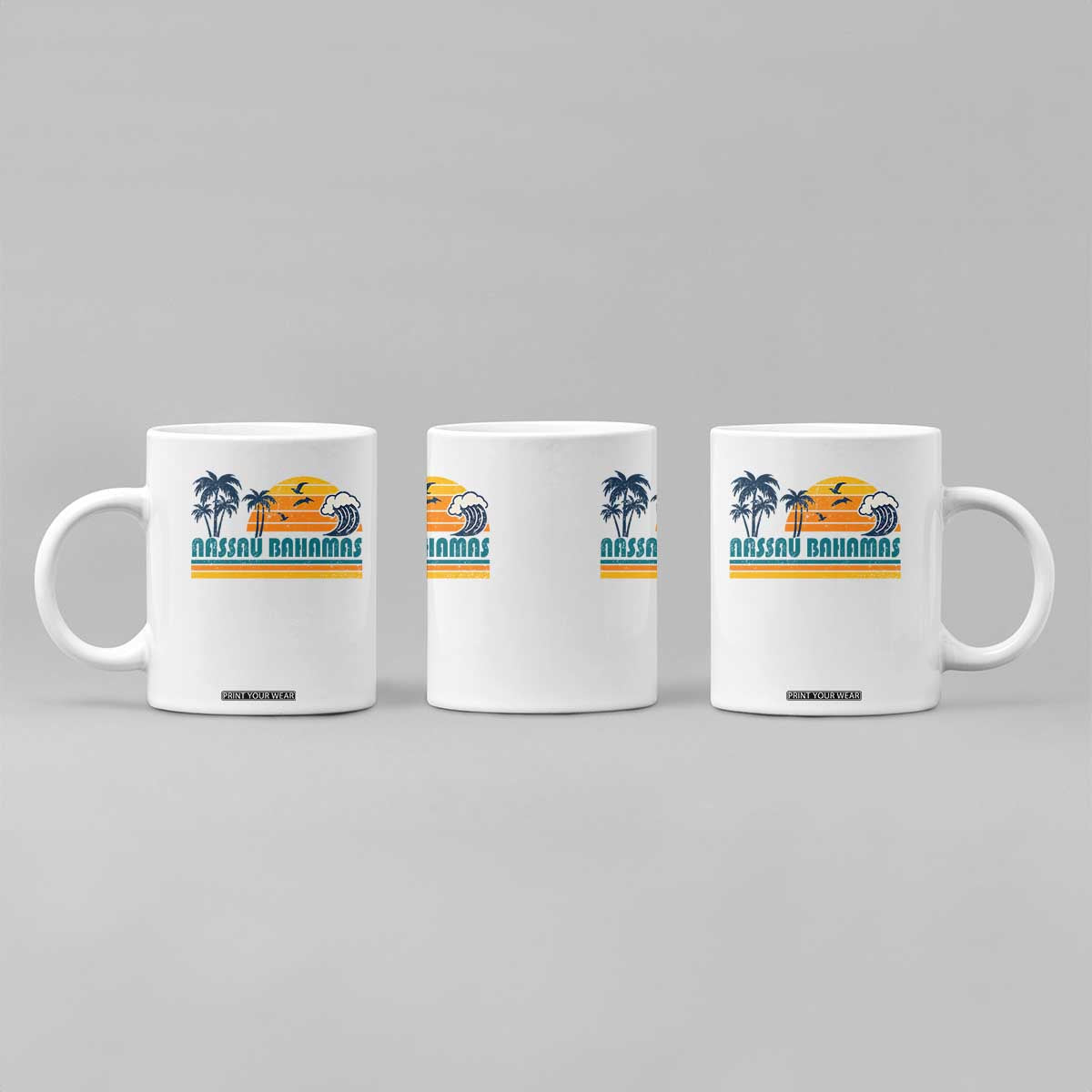 Vintage Nassau Coffee Mug Bahamas Vacation Beach Summer Retro Sunset TS10 Print Your Wear