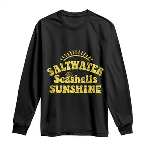 Saltwater Seashells Sunshine Long Sleeve Shirt Beach Summer Vacation Vintage 70's Retro TS10 Black Print Your Wear