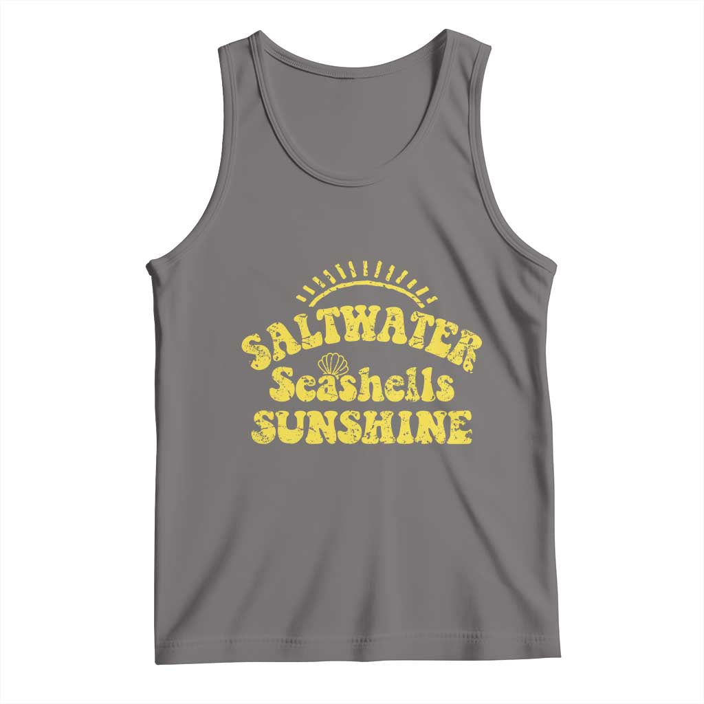 Saltwater Seashells Sunshine Tank Top Beach Summer Vacation Vintage 70's Retro TS10 Deep Heather Print Your Wear