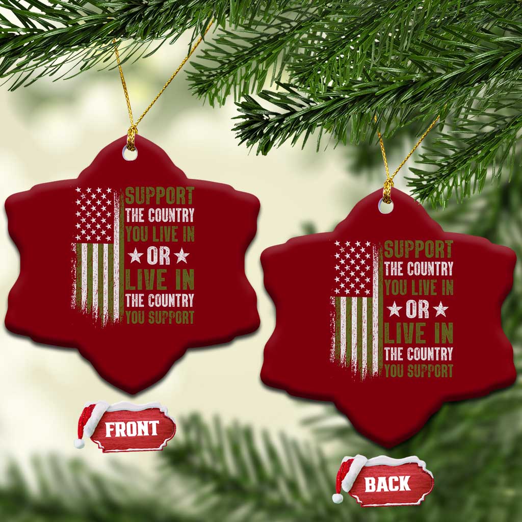Social Justice Ceramic Ornament Support The Country You Live In American Flag TS10 Print Your Wear