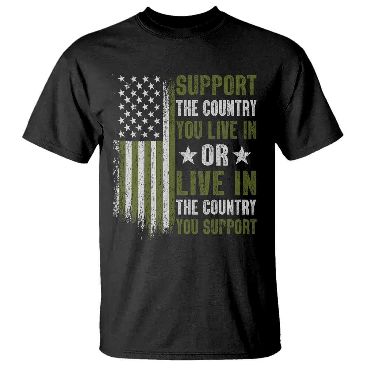 Social Justice T Shirt Support The Country You Live In American Flag TS10 Black Print Your Wear
