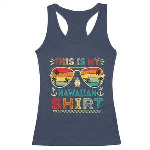 This Is My Hawaiian Racerback Tank Top Tropical Luau Costume Party Hawaii TS10 Navy Print Your Wear