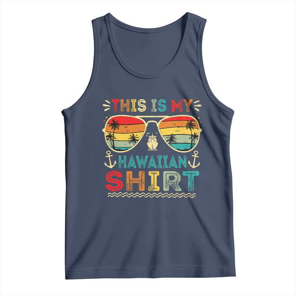 This Is My Hawaiian Tank Top Tropical Luau Costume Party Hawaii TS10 Navy Print Your Wear