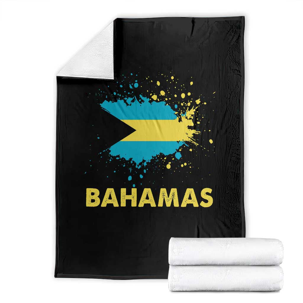 Bahamas Flag Throw Blanket Retro Vintage Watercolors Sport Bahamian Gifts TS10 Black Print Your Wear