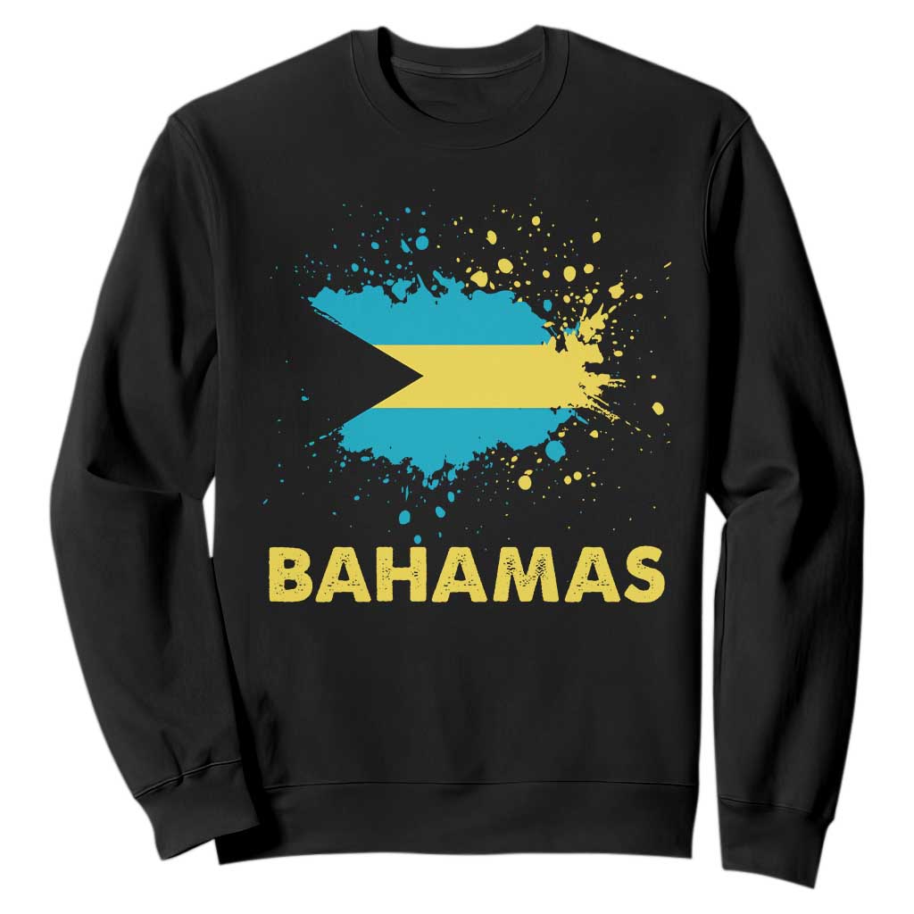 Bahamas Flag Sweatshirt Retro Vintage Watercolors Sport Bahamian Gifts TS10 Black Print Your Wear