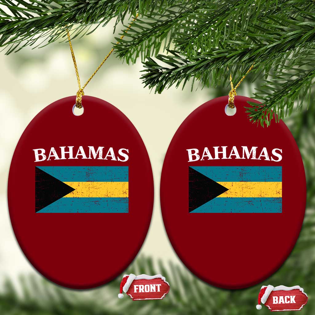Bahamas Flag Ceramic Ornament Retro Vintage Bahamian Gifts TS10 Print Your Wear
