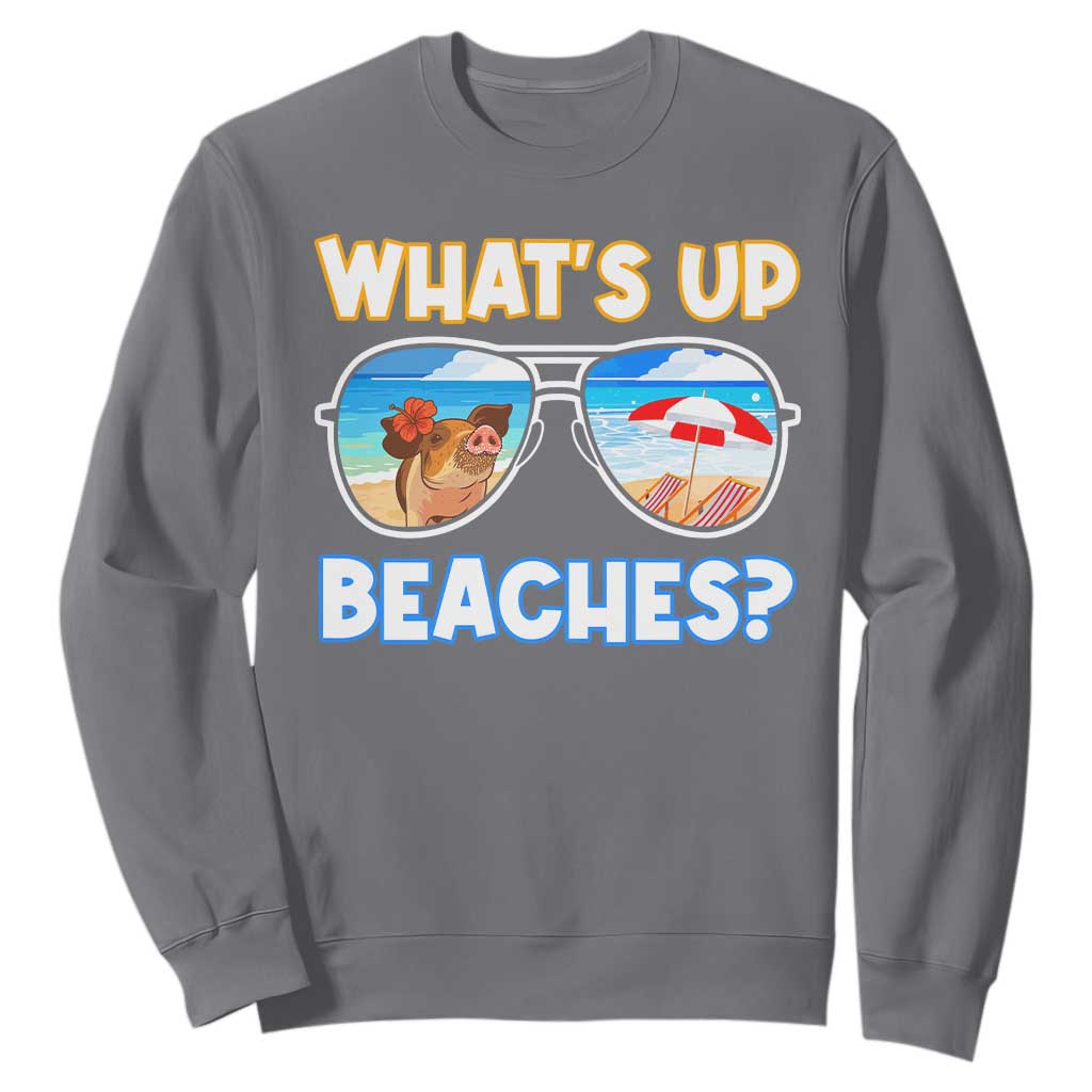 Bahamas Swimming Pigs Sweatshirt Pig Swim Caribbean Beach Summer Vacation TS10 Charcoal Print Your Wear