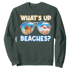 Bahamas Swimming Pigs Sweatshirt Pig Swim Caribbean Beach Summer Vacation TS10 Dark Forest Green Print Your Wear