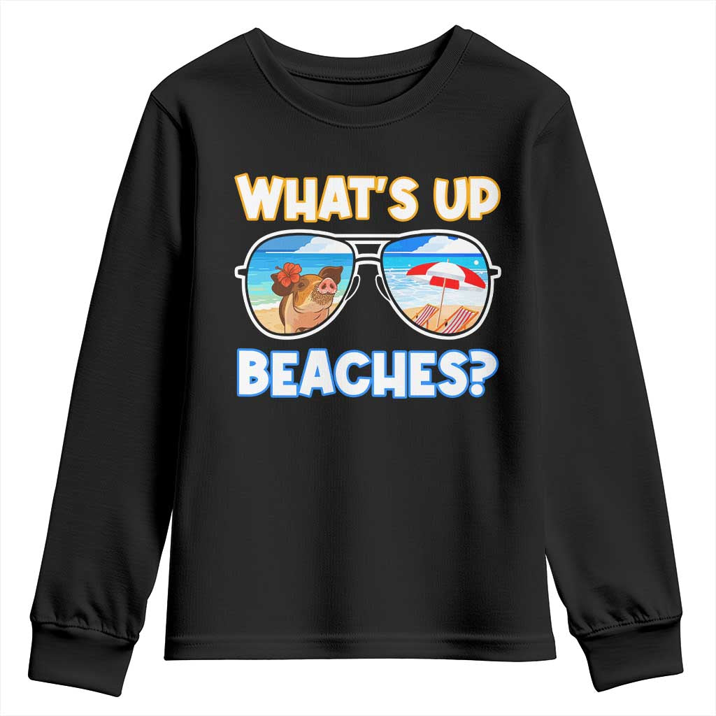 Bahamas Swimming Pigs Youth Sweatshirt Pig Swim Caribbean Beach Summer Vacation TS10 Black Print Your Wear