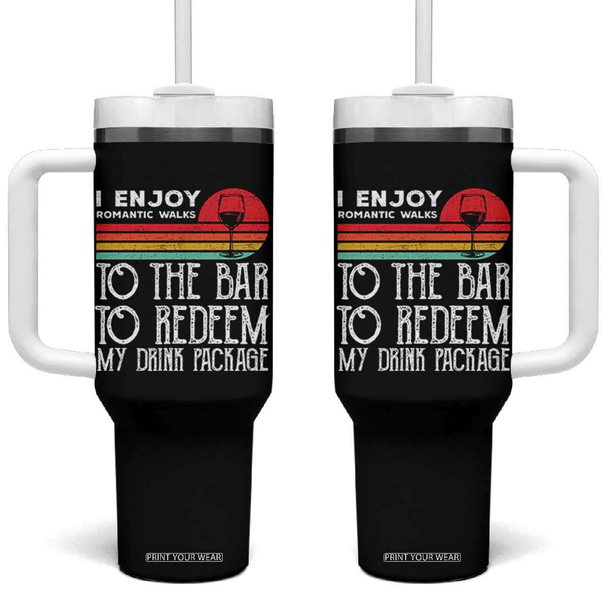 Funny Drinking Cruise Tumbler With Handle Funny Drink Package Summer Gift TS10 One Size: 40 oz Black Print Your Wear