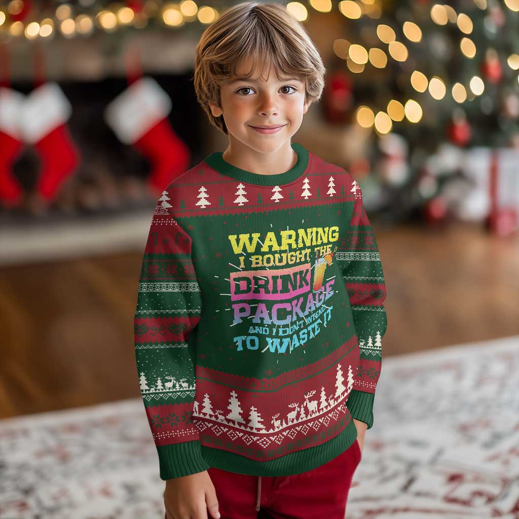 Funny Cruise Knit Sweatshirt Warning I Bought The Drink Package TS10 Christmas Print Your Wear