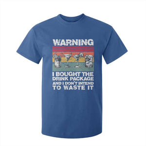 Funny Cruise T Shirt For Kid Warning I Bought The Drink Package Retro Vintage TS10 Royal Blue Print Your Wear