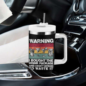 Funny Cruise Tumbler With Handle Warning I Bought The Drink Package Retro Vintage TS10 Print Your Wear