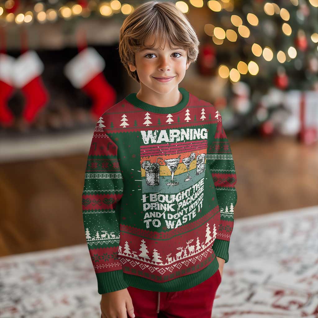 Funny Cruise Knit Sweatshirt Warning I Bought The Drink Package Retro Vintage TS10 Christmas Print Your Wear