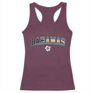 Bahamas Flag Racerback Tank Top Caribbean Hibiscus Flower Beach Summer Vacation TS10 Maroon Print Your Wear