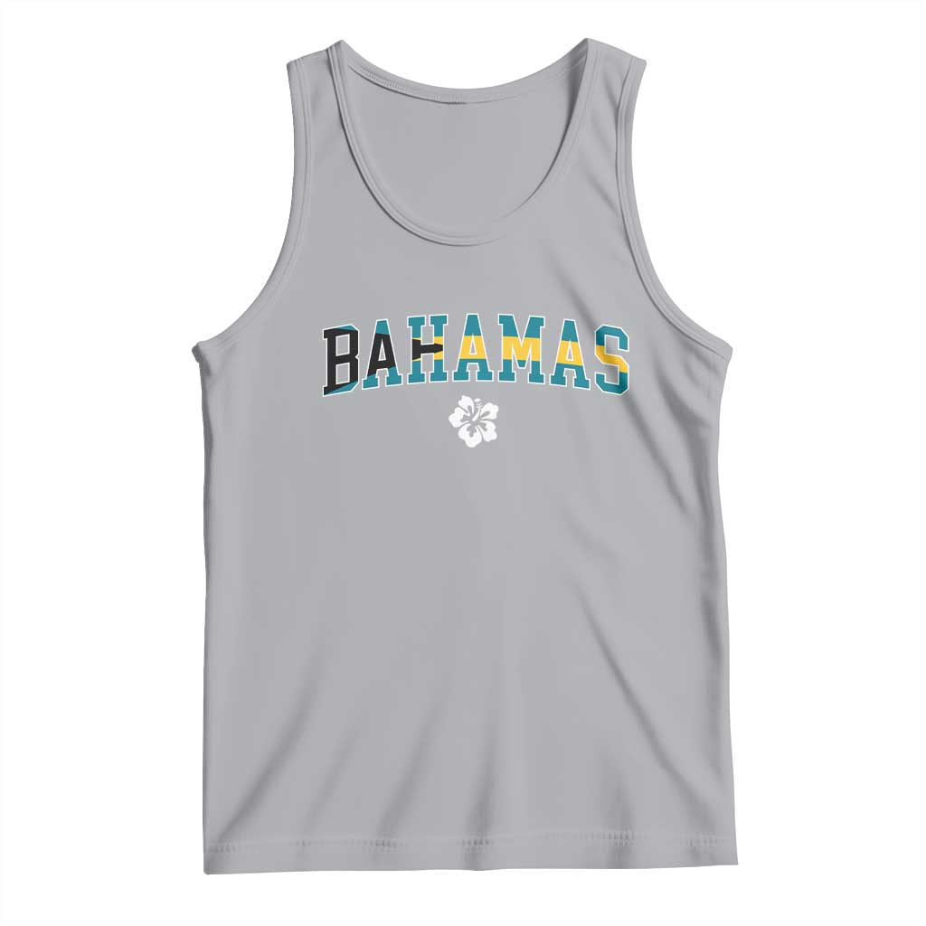 Bahamas Flag Tank Top Caribbean Hibiscus Flower Beach Summer Vacation TS10 Athletic Heather Print Your Wear