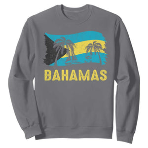 Bahamas Flag Sweatshirt Tropical Island Palm Trees Bahamian Gifts TS10 Charcoal Print Your Wear