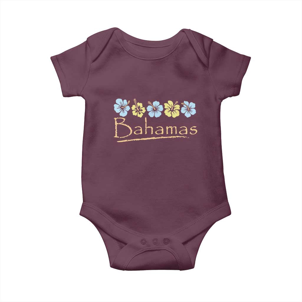 Bahamas Baby Onesie Hibiscus Flower Summer Beachy Vacation TS10 Maroon Print Your Wear