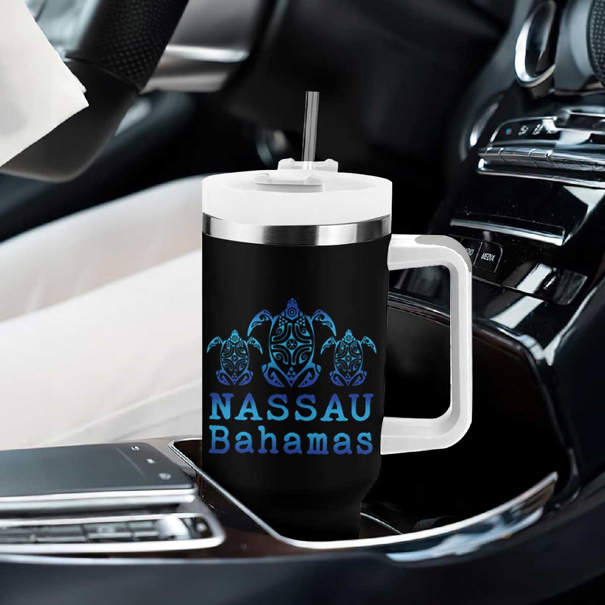 Nassau Souvenir Tumbler With Handle Sea Turtle Bahamas Beach Vacation TS10 Print Your Wear
