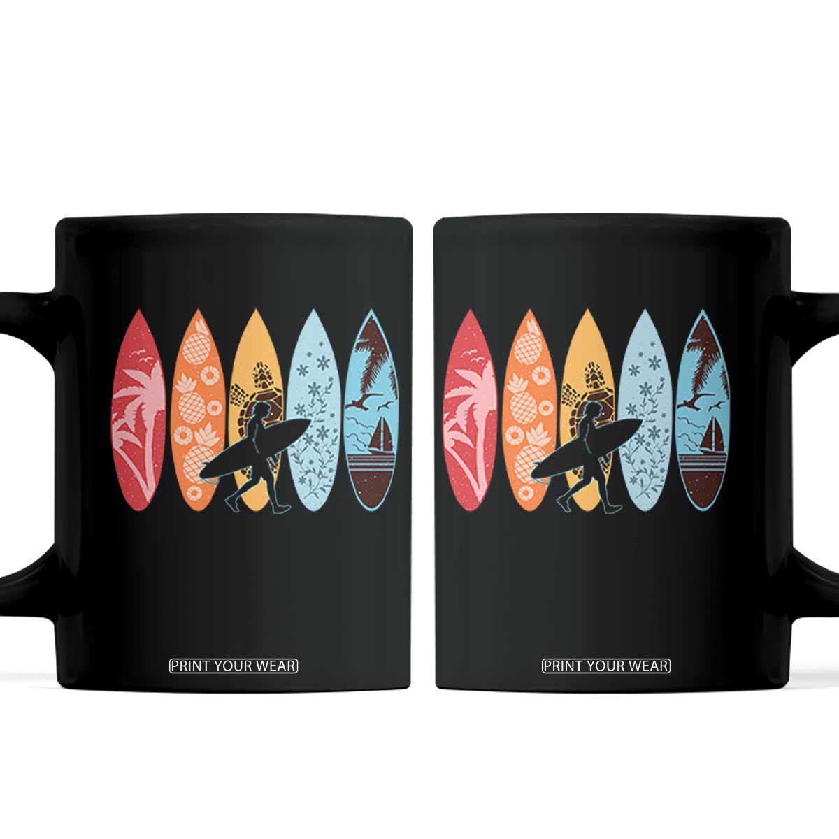 Surfboarder Coffee Mug Hawaii Wave Surfing Surfboard Lover Beach Surfer TS10 Black Print Your Wear