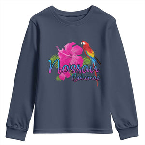 Nassau Souvenir Youth Sweatshirt Caribbean Bahamas Beach Vacation TS10 Navy Print Your Wear