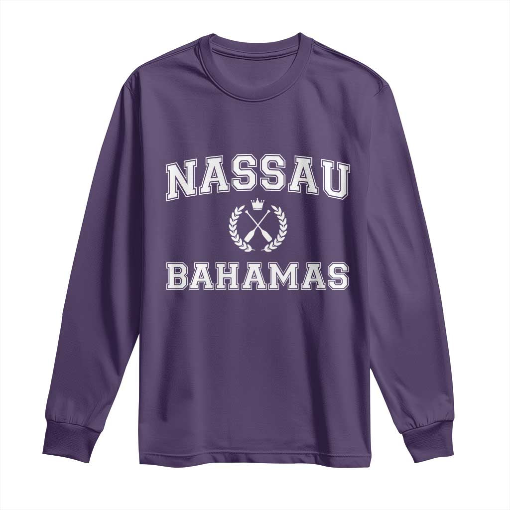 Nassau Souvenir Long Sleeve Shirt Bahamas Rowing Beach Summer Vacation TS10 Purple Print Your Wear