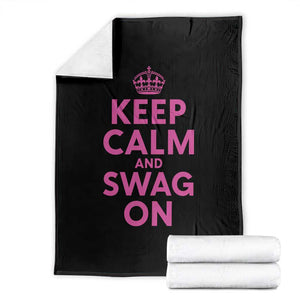 Keep Calm and Swag On Funny Saying Y2k Throw Blanket