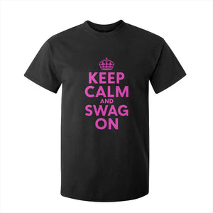 Keep Calm and Swag On Funny Saying Y2k T Shirt For Kid